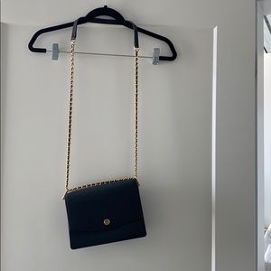 Black Tory Burch Cross Body with gold detailing